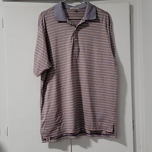 Peter Millar Orange/Blue Stripe Shirt